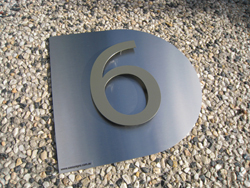 Stainless Steel Sign with Standoff Number